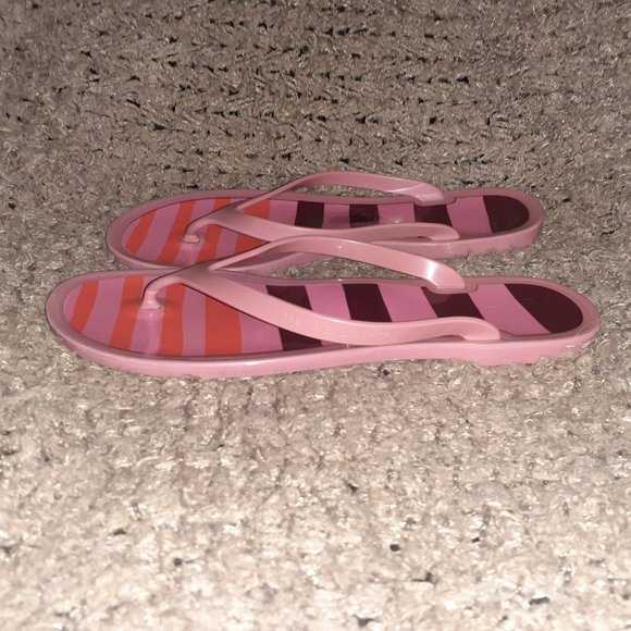 BURBERRY-Lavender/Pink/Red/Purple Jelly Thong Flip Flop Flats-Sz 37-Very Good - Picture 5 of 10